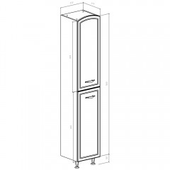 Пенал Bellezza Амелия 35 L белый