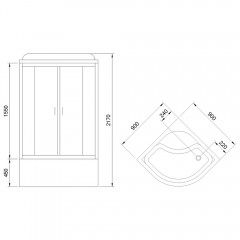 Душевая кабина Royal Bath Eko RB-EKO90BK-WM