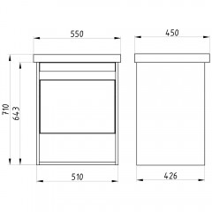 Тумба с раковиной ASB-Mebel Оливия 55