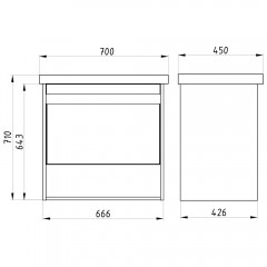 Тумба с раковиной ASB-Mebel Оливия 70