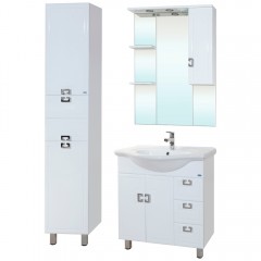 Зеркало-шкаф Bellezza Миа 75 R белый патина золото