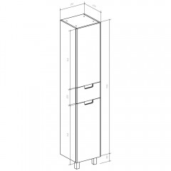 Пенал Bellezza Пегас 35 L чёрный