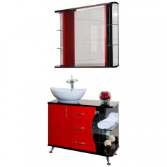 Комплект мебели Bellezza Рио 90 L чёрный/красный