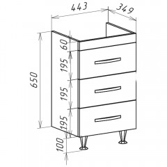 Тумба под раковину Bellezza Рокко 50 напольная бежевый (Santek)