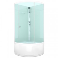 Душевая кабина Domani-Spa Simple 99 high без крыши белые стенки/матовое стекло DS01ESm99HWM00