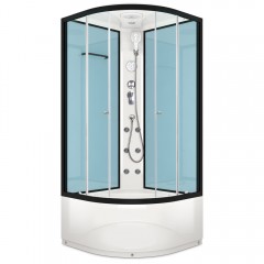 Душевая кабина Domani-Spa Delight 110 high голубые стенки/прозрачное стекло с электрикой и гидромассажем DS01D110HDbCl10