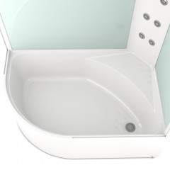 Душевая кабина Domani-Spa Delight 128 high R розовые стенки/прозрачное стекло с электрикой и гидромассажем DS01D128RHPcCl10