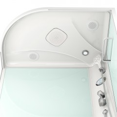Душевая кабина Domani-Spa Delight 128 high R голубые стенки/прозрачное стекло с электрикой и гидромассажем DS01D128RHDbCl10