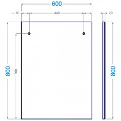 Зеркало Alavann Soft Silver 60