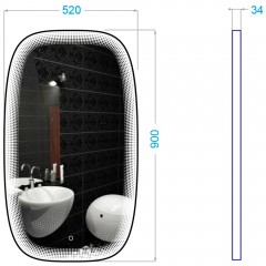 Зеркало Alavann Matrix Lux 52