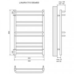 Полотенцесушитель электрический Lemark Linara LM04810E П10 500x800 хром