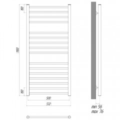 Полотенцесушитель электрический Lemark Ursus LM72116E П16 500x1100 хром