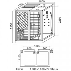 Душевая кабина Cerutti Albano K9752R white с сауной