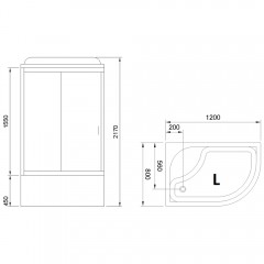 Душевая кабина Royal Bath RB8120BK5-WT-CH L