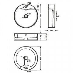 Раковина накладная Sanita Luxe Best 43 Shelf BST43SLWB01SH