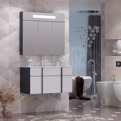 Зеркало-шкаф Opadiris Кристалл 90 антрацит 00-00003653