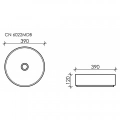 Раковина накладная Ceramica Nova Element CN6022MDB