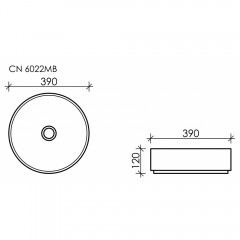 Раковина накладная Ceramica Nova Element CN6022MB