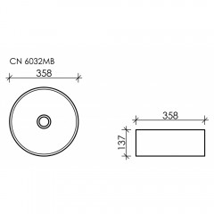 Раковина накладная Ceramica Nova Element CN6032MB