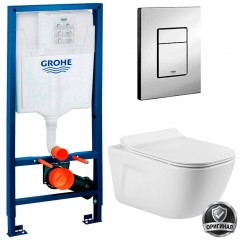 Инсталляция Grohe Rapid SL 38772001 + унитаз Meer MR-2106 безободковый с сиденьем