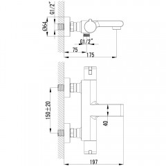 Смеситель для ванны Lemark Yeti LM7832C термостат