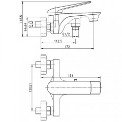 Смеситель для ванны Lemark Allegro LM5914CW