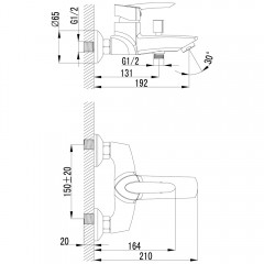 Смеситель для ванны Lemark Mars LM3502C