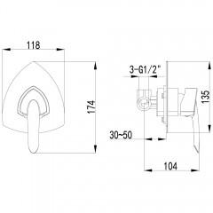Смеситель для душа встраиваемый Lemark Mars LM3523C