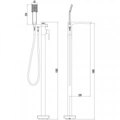 Смеситель для ванны Lemark Unit LM4544C напольный