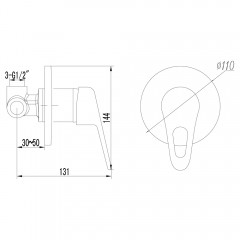 Смеситель для душа встраиваемый Lemark Luna LM4123C