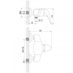 Смеситель для душа Lemark Poseidon LM4233C