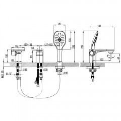 Смеситель на борт ванны Lemark Shift LM4347C