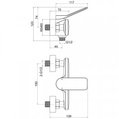 Смеситель для душа Cersanit Odra 63052
