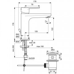 Смеситель для раковины Ideal Standard Cerafine BC699XG