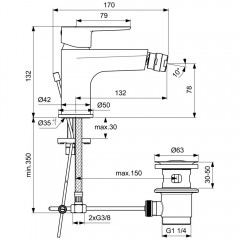 Смеситель для биде Ideal Standard Cerafine BC705XG