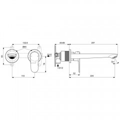 Смеситель для раковины встраиваемый Ideal Standard Cerafine BD133XG