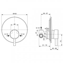 Смеситель для душа встраиваемый Ideal Standard Ceraline A6940XG