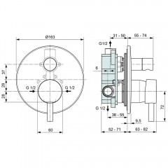 Смеситель для ванны встраиваемый Ideal Standard Ceraline A6939XG