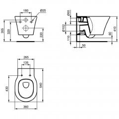 Унитаз подвесной Ideal Standard Connect Air AquaBlade E0054V3