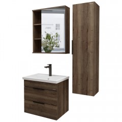 Тумба с раковиной Grossman Форта 70 тёмный дуб галифакс