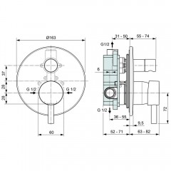 Смеситель для ванны встраиваемый Ideal Standard Ceraline A6939AA