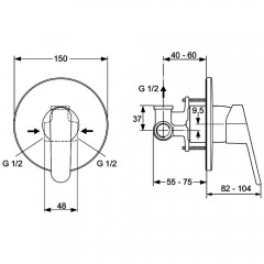 Смеситель для душа встраиваемый Ideal Standard Ceraplan II A5960AA