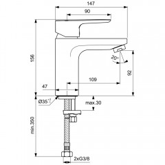 Смеситель для раковины Ideal Standard Ceraplan III Slim BC567AA
