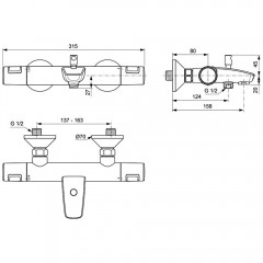 Смеситель для ванны Ideal Standard Ceratherm T25 A7206AA термостат