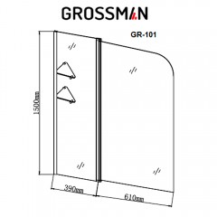 Шторка на ванну Grossman GR-101