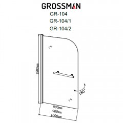 Шторка на ванну Grossman GR-104/1
