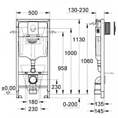 Инсталляция Grohe Rapid SL 38721001 + унитаз WeltWasser Merzbach 004 GL-WT безободковый с сиденьем