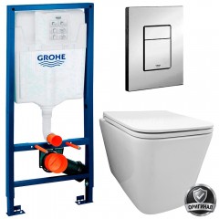 Инсталляция Grohe Rapid SL 38772001 + унитаз Fubini FB002 безободковый с сиденьем