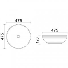 Раковина накладная Azario XML40041B20