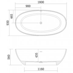 Ванна из искусственного камня Azario Solid Surface YL6045